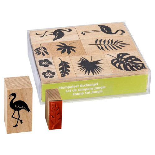 HEYDA Set 10 timbres, diseño selva