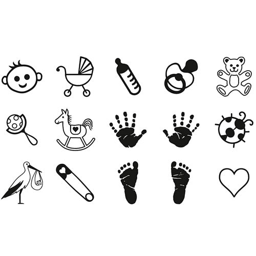 HEYDA set de 15 timbres, diseño para bebes