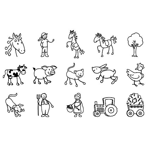 HEYDA set de 15 timbres, diseño de campo.
