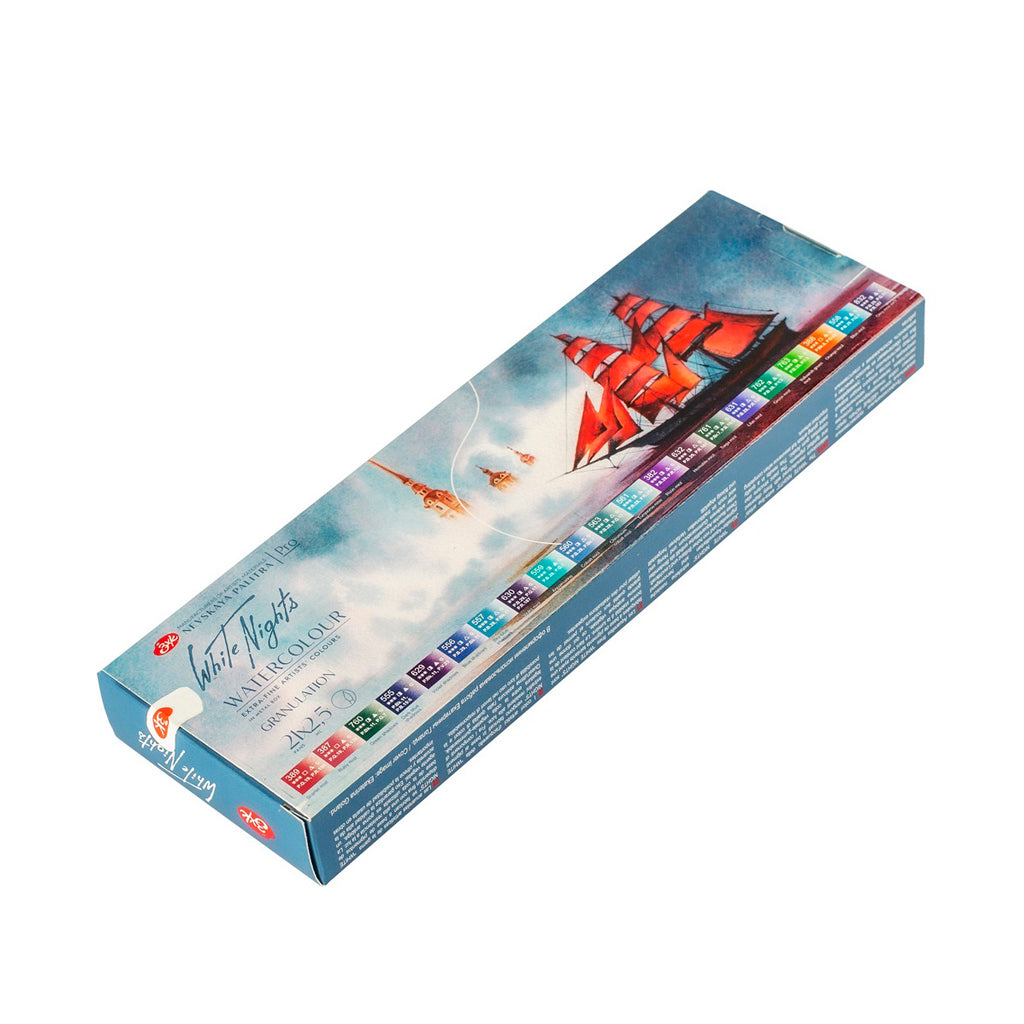 NEVASKAYA PALITRA set acuarelas White Nights Granuladas, caja de metal 21 pans 1/1