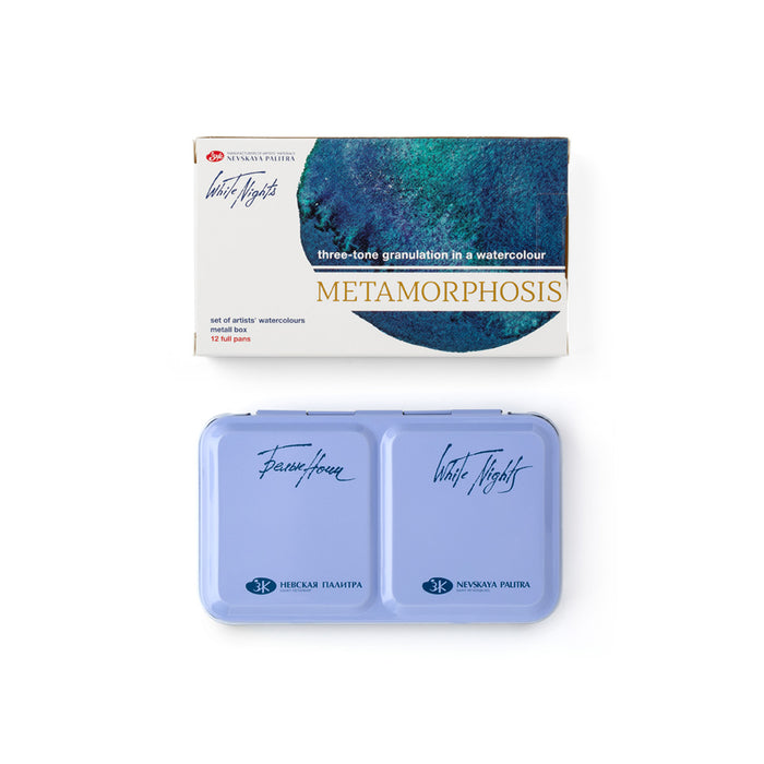NEVSKAYA PALITRA Set White Nights "Metamorphosis" 12 pans Caja Metálica