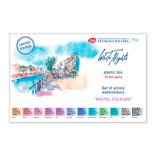 NEVSKAYA PALITRA Set Acuarelas White Nights 12 pans 1/1 – Colores Pasteles