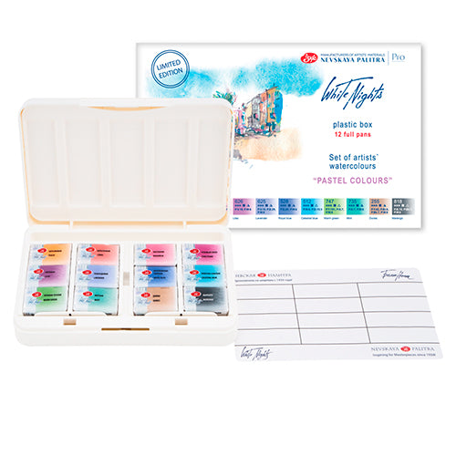 NEVSKAYA PALITRA Set Acuarelas White Nights 12 pans 1/1 – Colores Pasteles