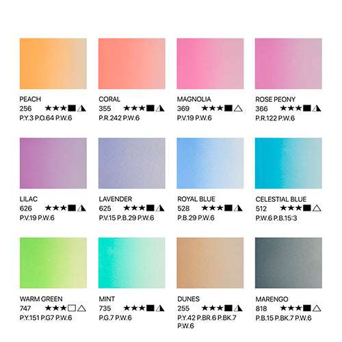 NEVSKAYA PALITRA Set Acuarelas White Nights 12 pans 1/1 – Colores Pasteles