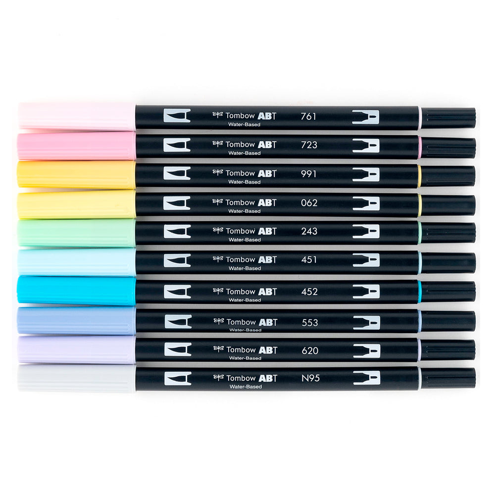 TOMBOW set 10 marcadores Dual Brush Pen - Pasteles