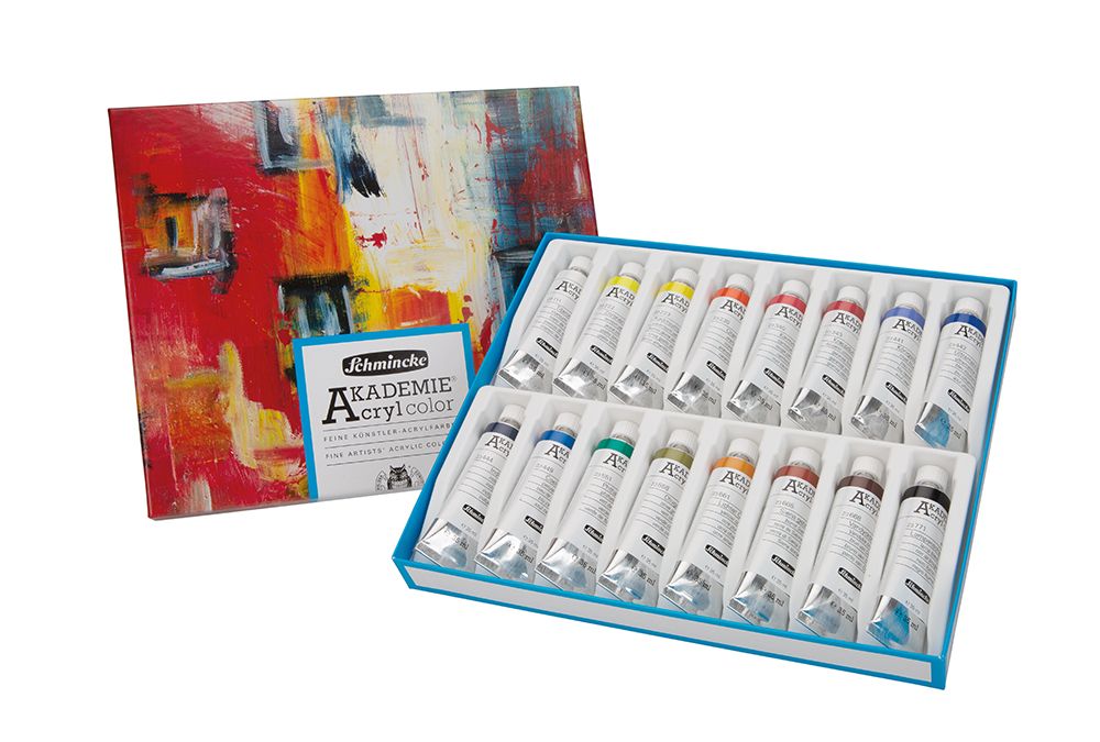 SCHMINCKE AKADEMIE Acryl Color, set 16 tubos de 35ml