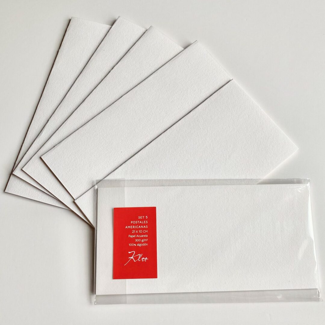 KLEE Set 5 Tarjetas Americanas Papel Acuarela 300 gr