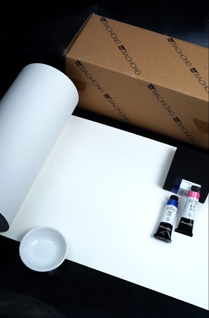 BAOHONG Rollo de papel acuarela 100% algodón, Grano Grueso 300 grs 37cms x10 mts