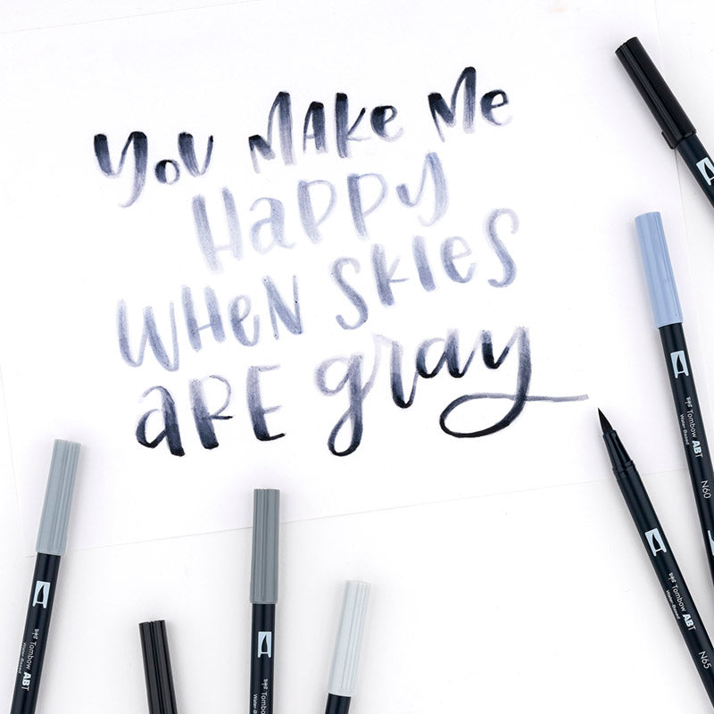 TOMBOW Set 10 marcadores Dual Brush Pen - Grayscale