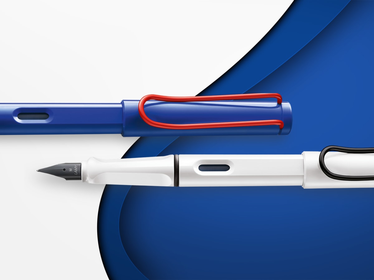 LAMY Pluma Safari M 90s blanco-negro