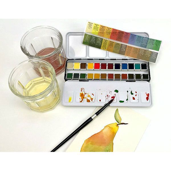 DANIEL SMITH Set Acuarelas, 24 1/2 pan con caja metálica extra