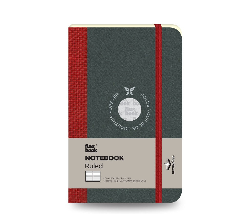 FLEXBOOK Libreta A6 global negro/rojo linea