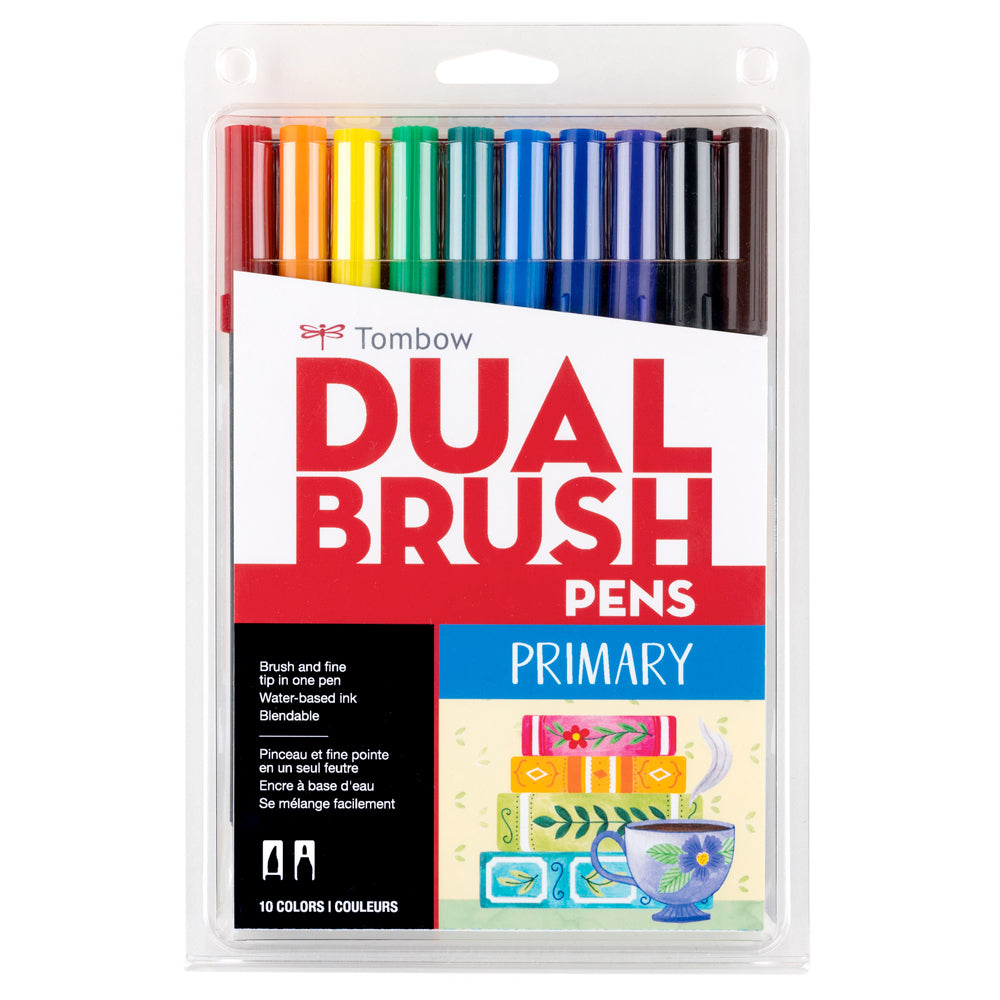 TOMBOW Set 10 marcadores Dual Brush Pen - Primary