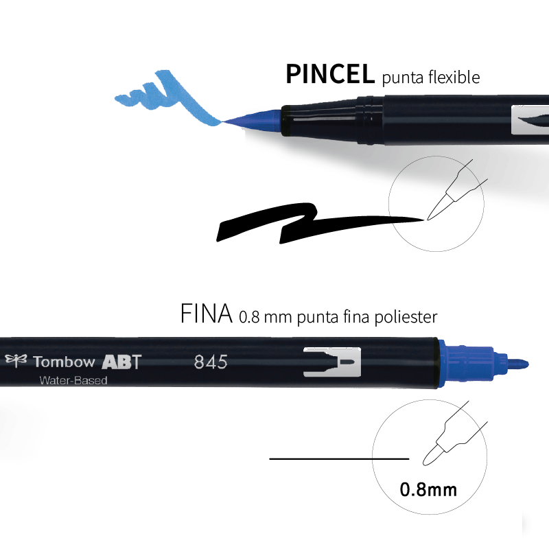 TOMBOW Set 10 marcadores Dual Brush Pen - Grayscale