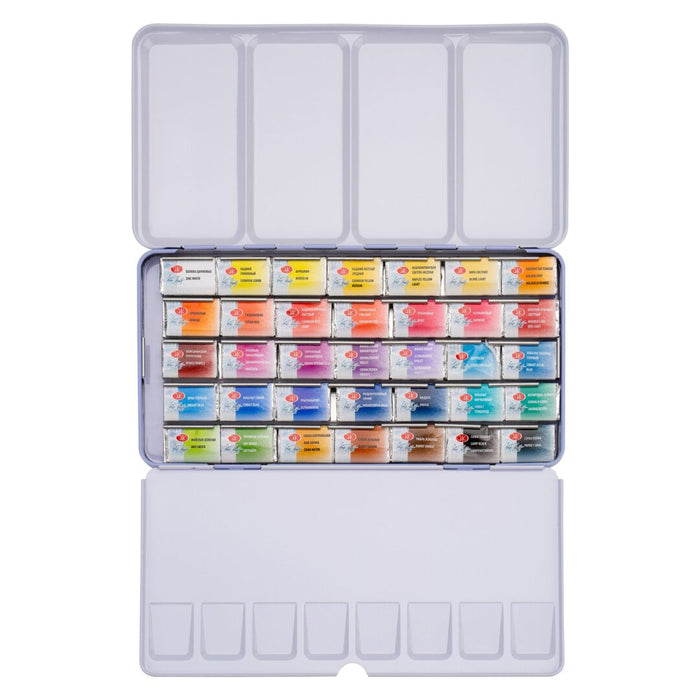 NEVSKAYA PALITRA Set acuarelas White Nights 35 pans, caja metal