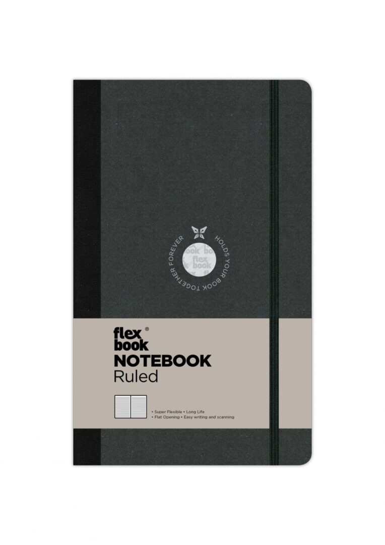 FLEXBOOK Libreta Flexglobal 13 x 21 cm Negra - lineas