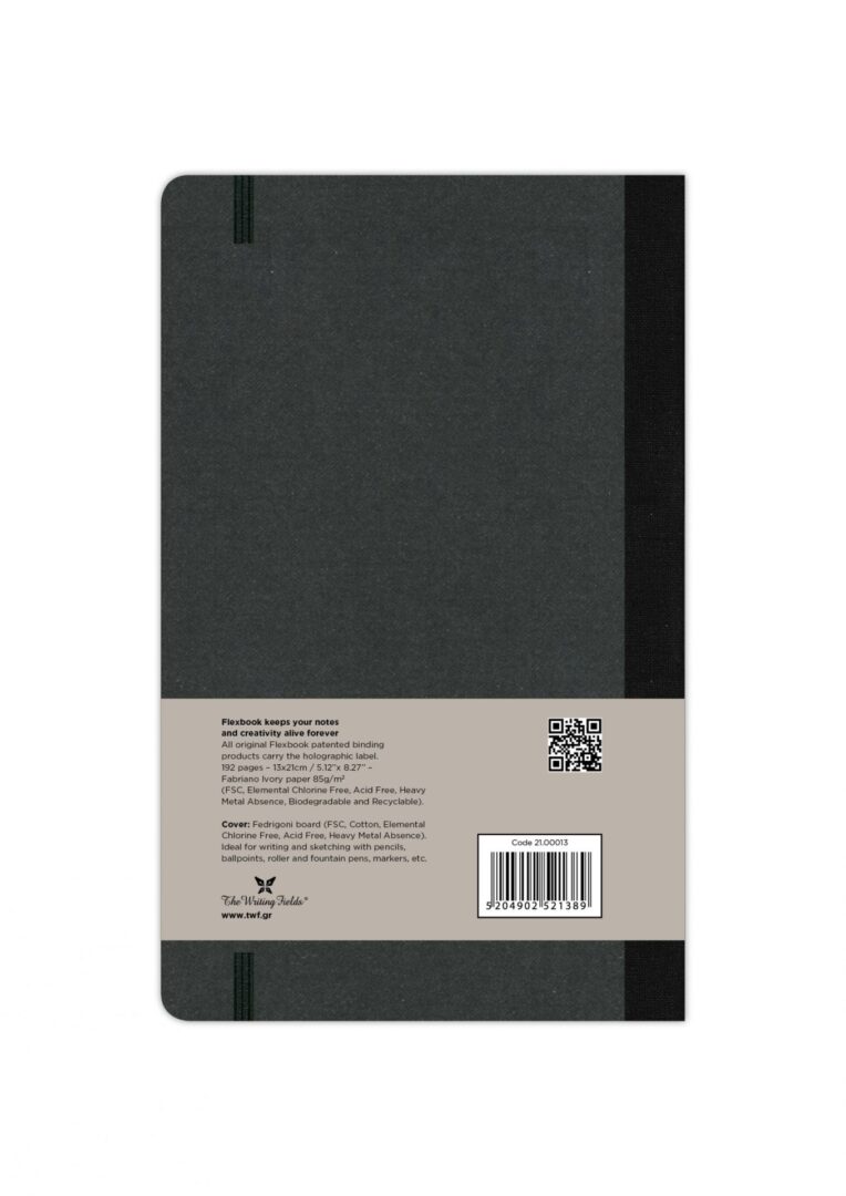 FLEXBOOK Libreta Flexglobal 13 x 21 cm Negra - lineas