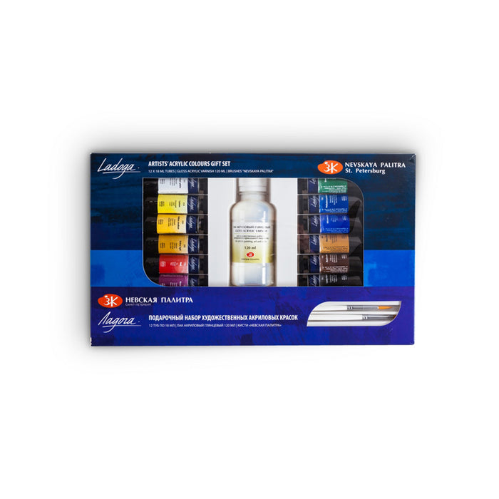 NEVSKAYA PALITRA Set de regalo Acrílicos Ladoga, 12 colores 18 ml