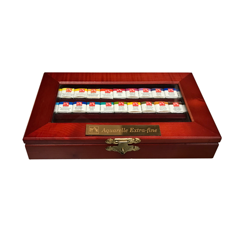 Caran d' Ache Artist Aquarelle Extra-Fine en caja de madera 1/2 x 22 pan