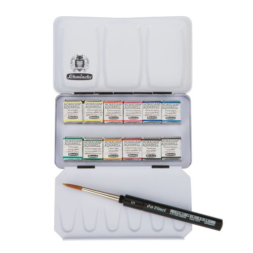 SCHMINCKE Horadam Aquarell Set 1/2 x  12 pans + Pincel DaVinci