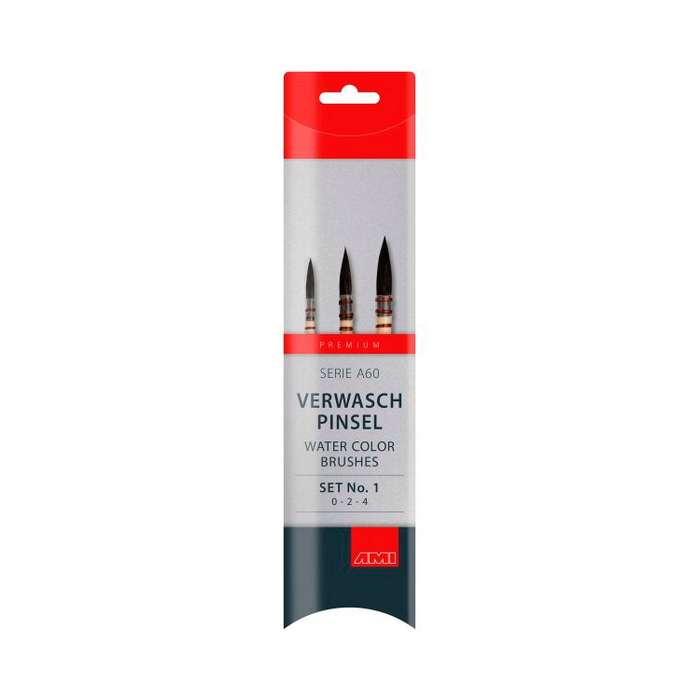 AMI Set pinceles acuarela tipo francés A60, 3 pcs