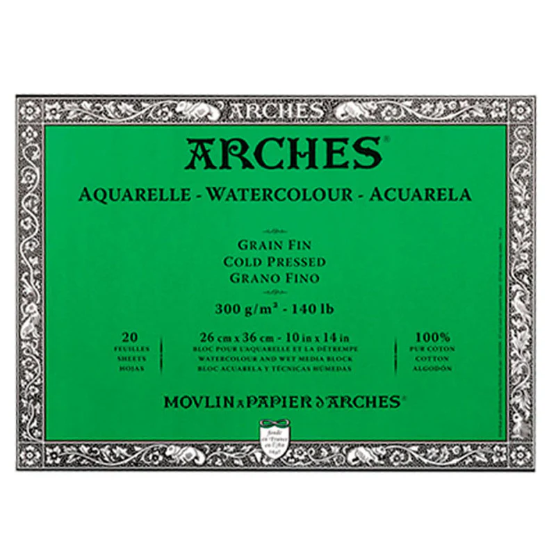 ARCHES Block de acuarela 26 x 36 cm