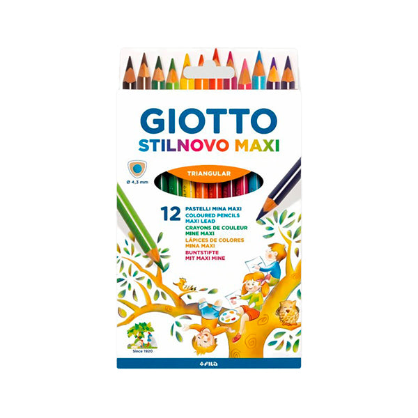 GIOTTO Lápices Stilnovo Maxi Triangulares 12 colores